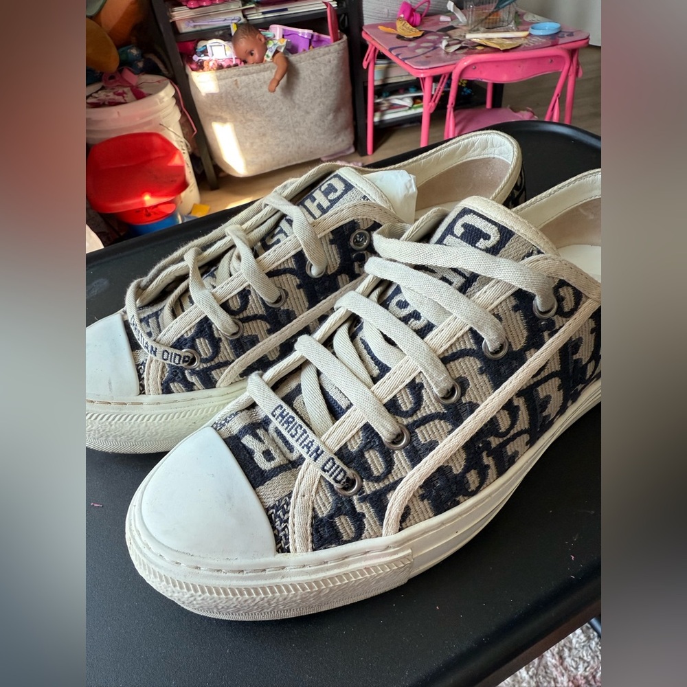 Dior Navy and Cream Sneakers